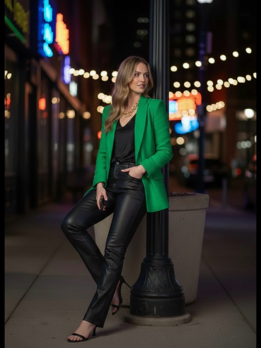 Bold Sergio Hudson Green Single Bttn Sculpted Blazer NWT $1695 Seen On TV sz10